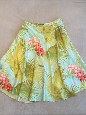 Tommy Bahama Tropical A-line Skirt - Aqua, Green & Pink Size 8